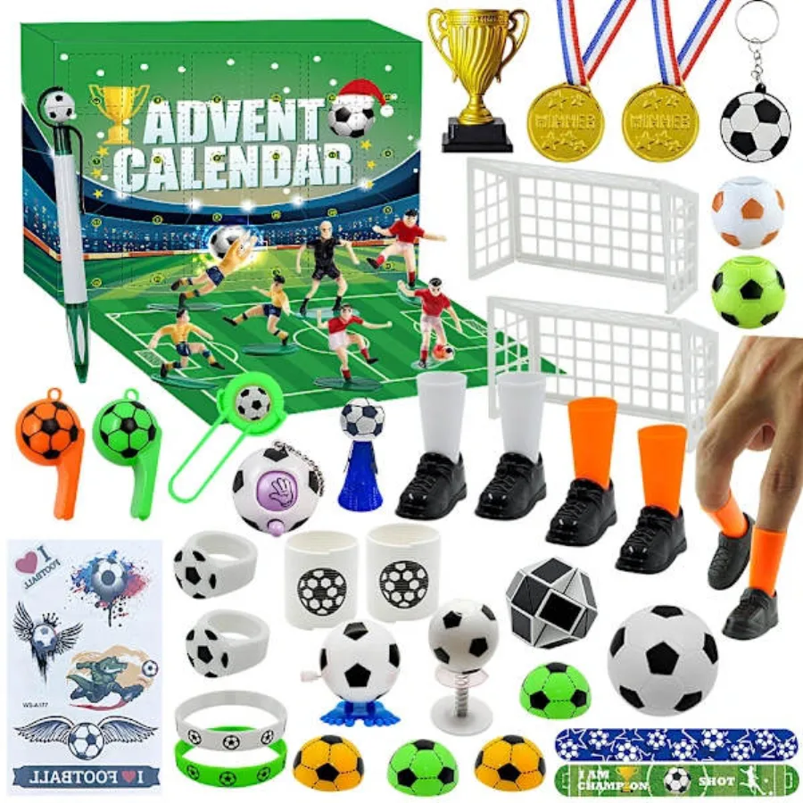 Grønn DIY-fotballjulekalender med fansett
